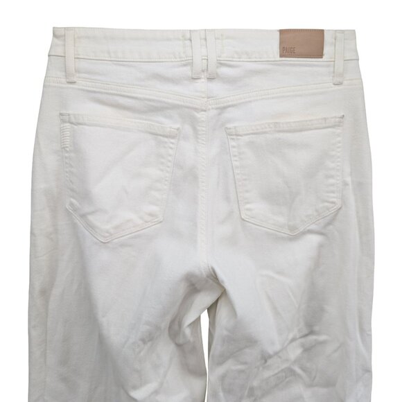 Paige Anessa Wide Leg Jeans Womens White Light Ecru Stretch Denim Size 29 - Picture 4 of 12
